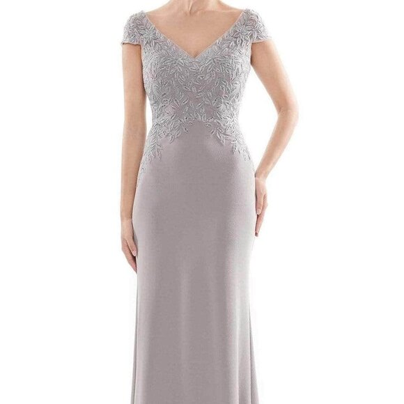 NWT Rina Di Montella RD2718 Evening Gown Silver Size 10